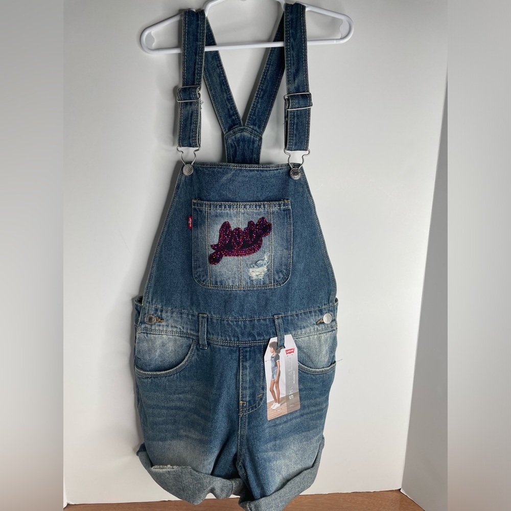 NWT girl Levi’s size 12 denim overalls